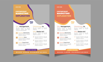 A4 modern business flyer design template, modern template with color,perfect for creative professional business	
