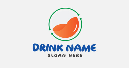 Rounded Drink Logo design template.

