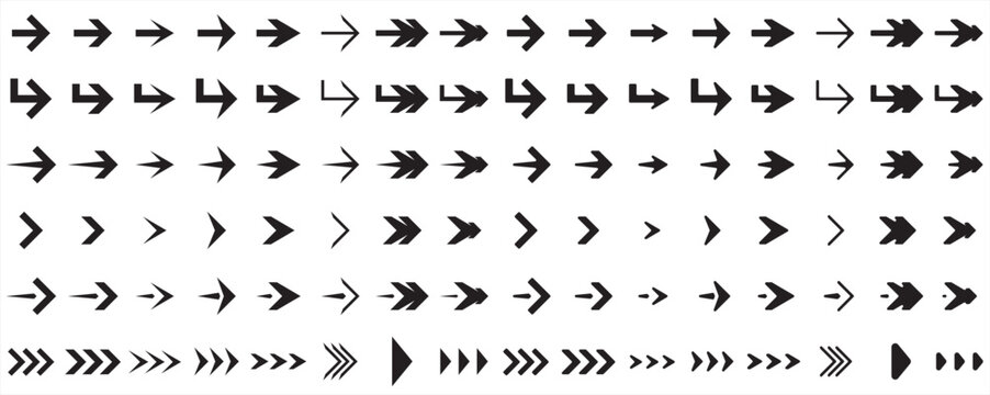 Vector design of multiple arrows drawn in different directions