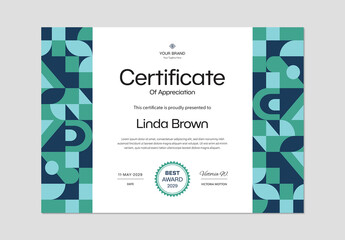 Modern Certificate with Creative Pattern