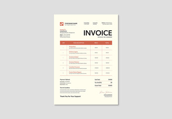 Modern Invoice Layout with Orange Accents