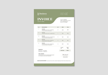 Invoice Template in Olive Green
