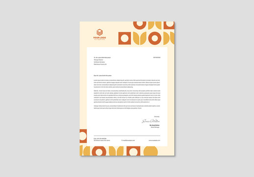Modern Letterhead Template with Creative Pattern