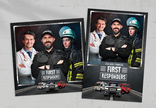 First Responders Emergency Services Photo Card Layout