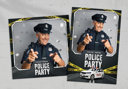Police Party Photo Card Layout