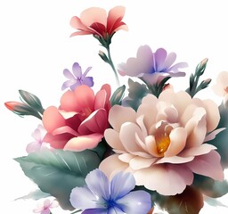  Watercolor Floral Art. generate by ai .