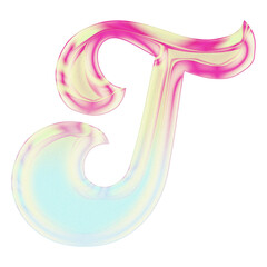 3D Glossy Pastel Alphabet Letters PNG Set – Isolated Transparent Background