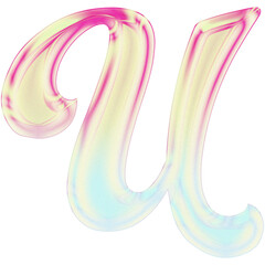 3D Glossy Pastel Alphabet Letters PNG Set – Isolated Transparent Background