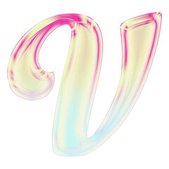 3D Glossy Pastel Alphabet Letters PNG Set – Isolated Transparent Background