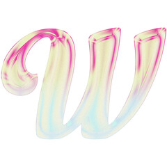 3D Glossy Pastel Alphabet Letters PNG Set – Isolated Transparent Background