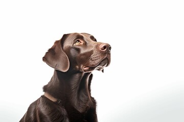 An AI generated illustration of a Labrador Retriever its head turned up