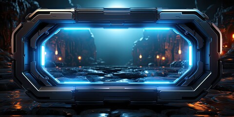 Obraz premium Futuristic HUD screen data hologram. Generative AI