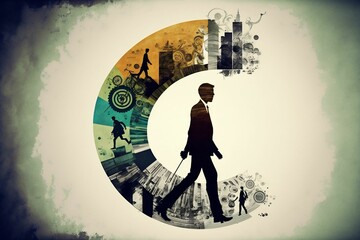 an image of the president walking in a circle with the word'america in a