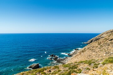 Fototapeta na wymiar Scenic view of a beautiful seascape in Crete, Greece