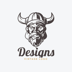 Barbarian logo design, character logo template.