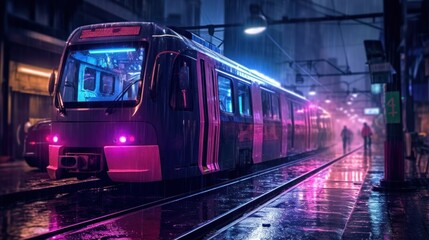 Obraz premium Train at night