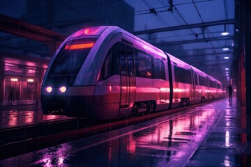 Naklejka premium Train at night