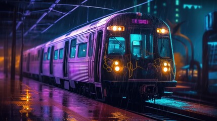Fototapeta premium Train at night