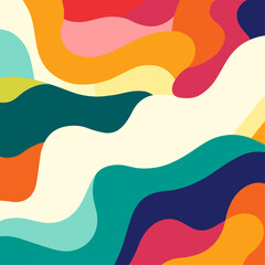 Wavy modern vector background in pastel colors