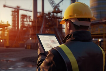 Worker on an oil refinery