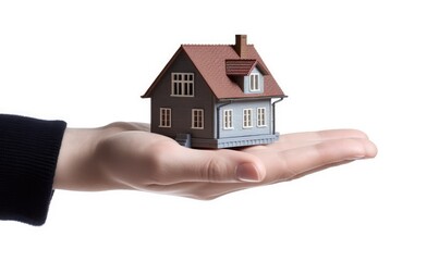 Hand Holding Model House - Real Estate