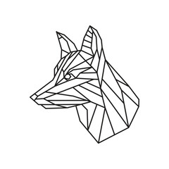 Dog Polygonal vector. Geometric line animal.