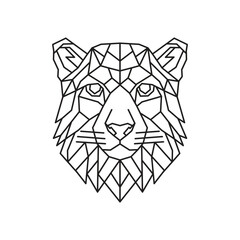 Polygonal leopard. Geometric line animal. Vector illustration.