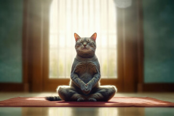 Calm cat meditate