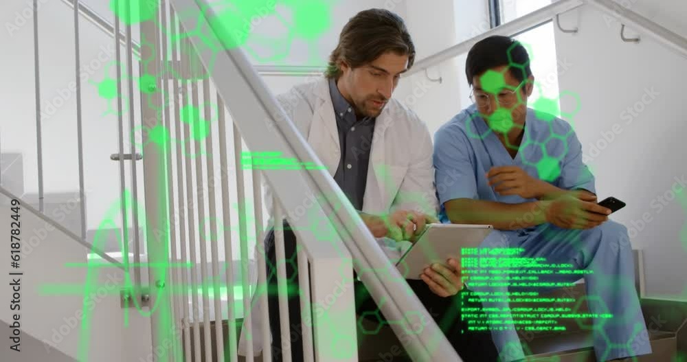 Poster animation of data processing over diverse doctors