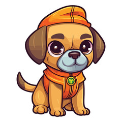 Naklejka premium Halloween Pup Parade: Join the Fun with an Adorable Puggle