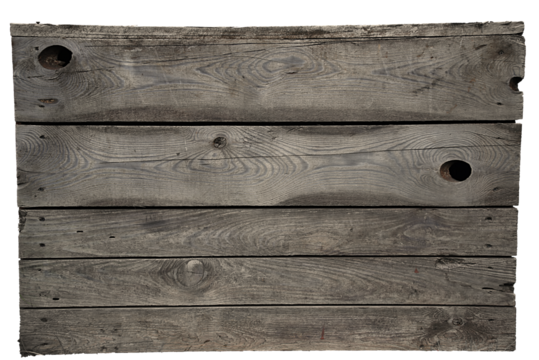 A box made of boards. Texture with transparent background - PNG