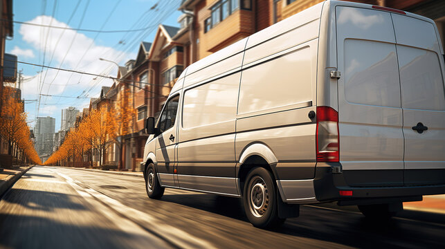 Cityscape Deliveries: Van Delivery Services for Efficient Package Transportation, Generative AI