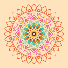 Mandala Vector art Coloring book page, poster, mug, cultural ceremony 