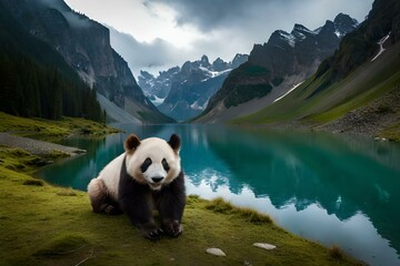 panda in the mountains Generator by using AI Technology