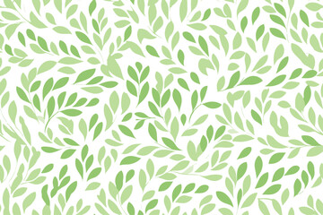 Green and white leaf wallpaper, vector seamless pattern background