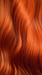 Fototapeta premium A closeup view of a bunch of shiny straight red hair . Generative AI