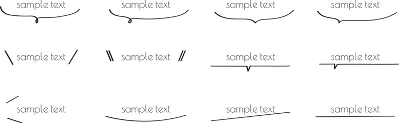 かわいい手書きの下線ふきだしセット　黒