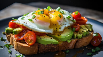 Sandwiches with avocado and Egg Generative Ai