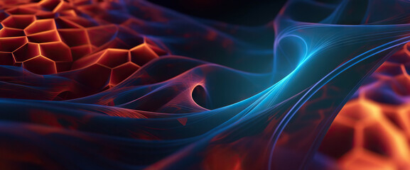 Obraz premium Modern digital abstract 3D background. Can be used in the description of network abilities, technological processes, digital storages, science, education, etc.