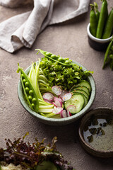 Vegan healthy green buddha bowl