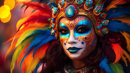 South American style girl with traditional makeup
