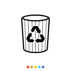 Paper bin produce from a sugarcane, element icon.