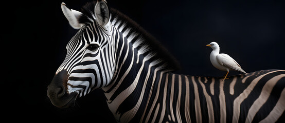 the two zebras are looking at the photographer Generated by AI - obrazy, fototapety, plakaty
