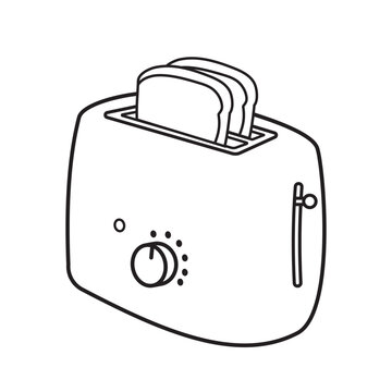 recommend clip art: Thin line toaster icon on white background. Vector illustration EPS 10. Editable stroke.