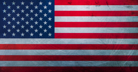 Naklejka premium Grunge American flag background texture.