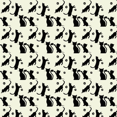 black cats pattern illustration