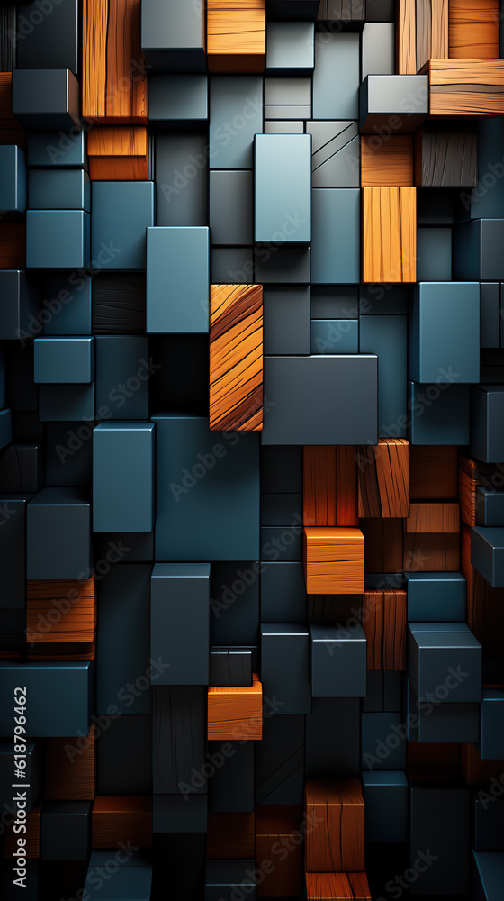 Poster a bunch of cubes that are stacked together. generative ai.