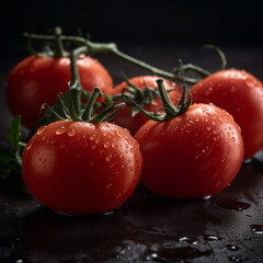 red tomatoes on a vine