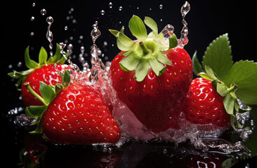 strawberries in water