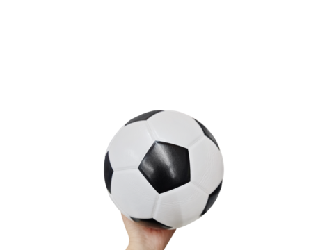 soccer ball in athlete's hands PNG transparent - Powered by Adobe